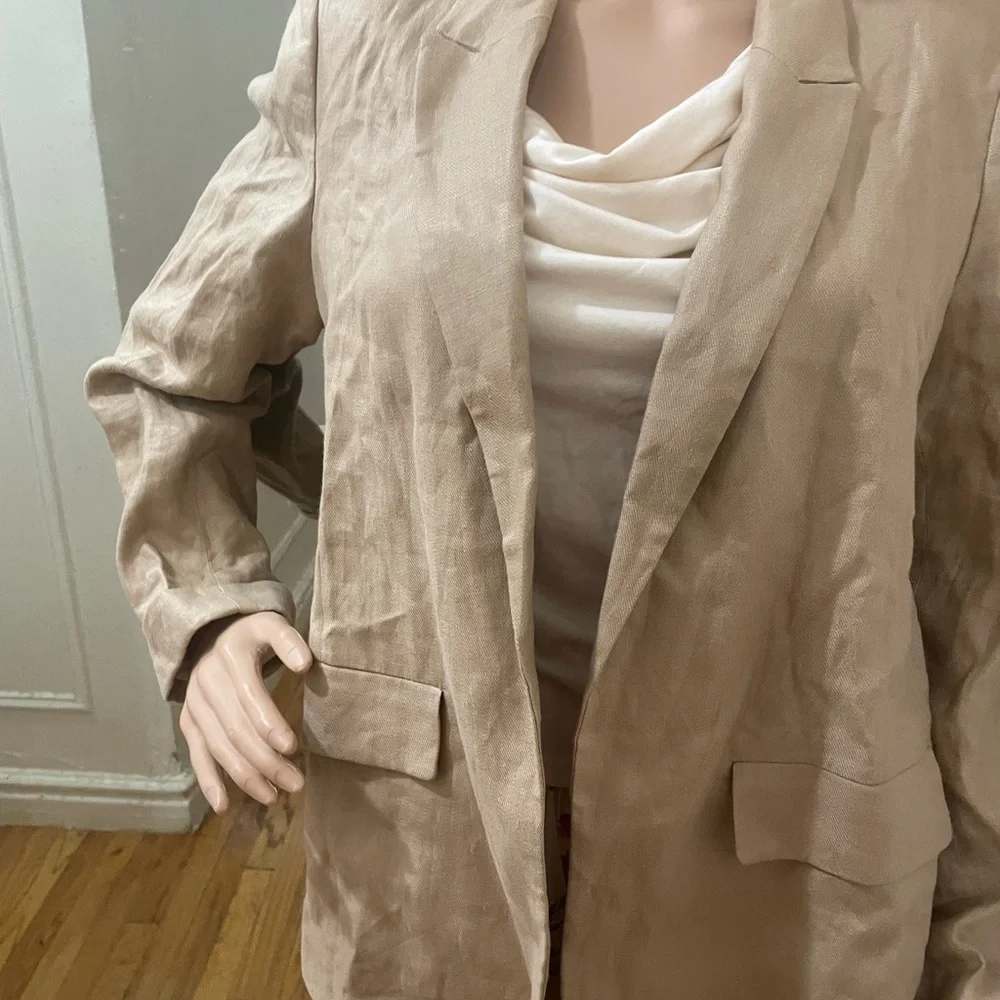 Caroll Paris Classic Women's Linen Blazer - Beige